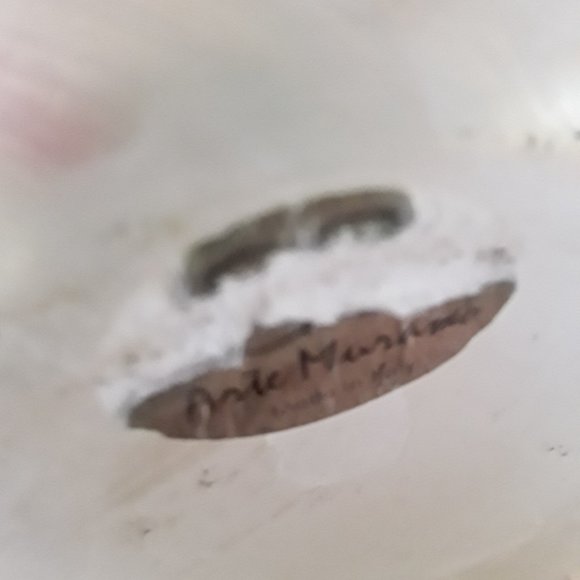 Vintage ARTE MURANO Frosted Art Glass Vase with Floral Motif - Made in Italy - Picture 5 of 5